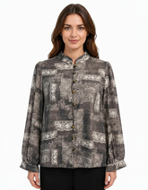 Dalya Geometric Blouse – Long Sleeve Elora