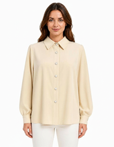 Eiman Everyday Maxi Blouse – Button-Front Collared Elora