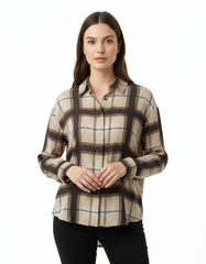 Aya Plaid Shirt – Button-Front Collared Elora