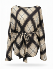 Lamis Plaid Cropped Shirt – Boat Neck Elora