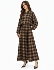 Saja Plaid Maxi Skirt – Pull-On Elora