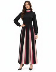 Kawthar Viscose Maxi Dress – Pull-On Long Sleeve Elora