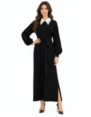 Ferial Viscose Midi Dress – Pull-On Long Sleeve Elora