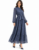 Intisar-Nour Floral Maxi Dress – Relaxed Fit Long Sleeve Elora