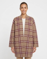 Tuqa Plaid Midi Cardigan – Pull-On Long Sleeve Elora