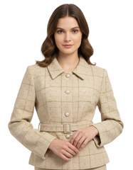 Hayat Elegant Midi Jacket – Button-Front Long Sleeve