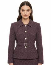 Huda Elegant Midi Jacket – Button-Front Long Sleeve