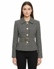 Ibtihal Elegant Midi Jacket – Button-Front Long Sleeve