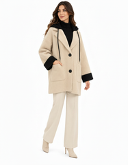 Salsabil Everyday Midi Jacket – Button-Front V-Neck Elora