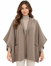 Siham Viscose Jacket – Open-Front Hooded Elora