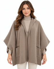 Siham Viscose Jacket – Open-Front Hooded Elora