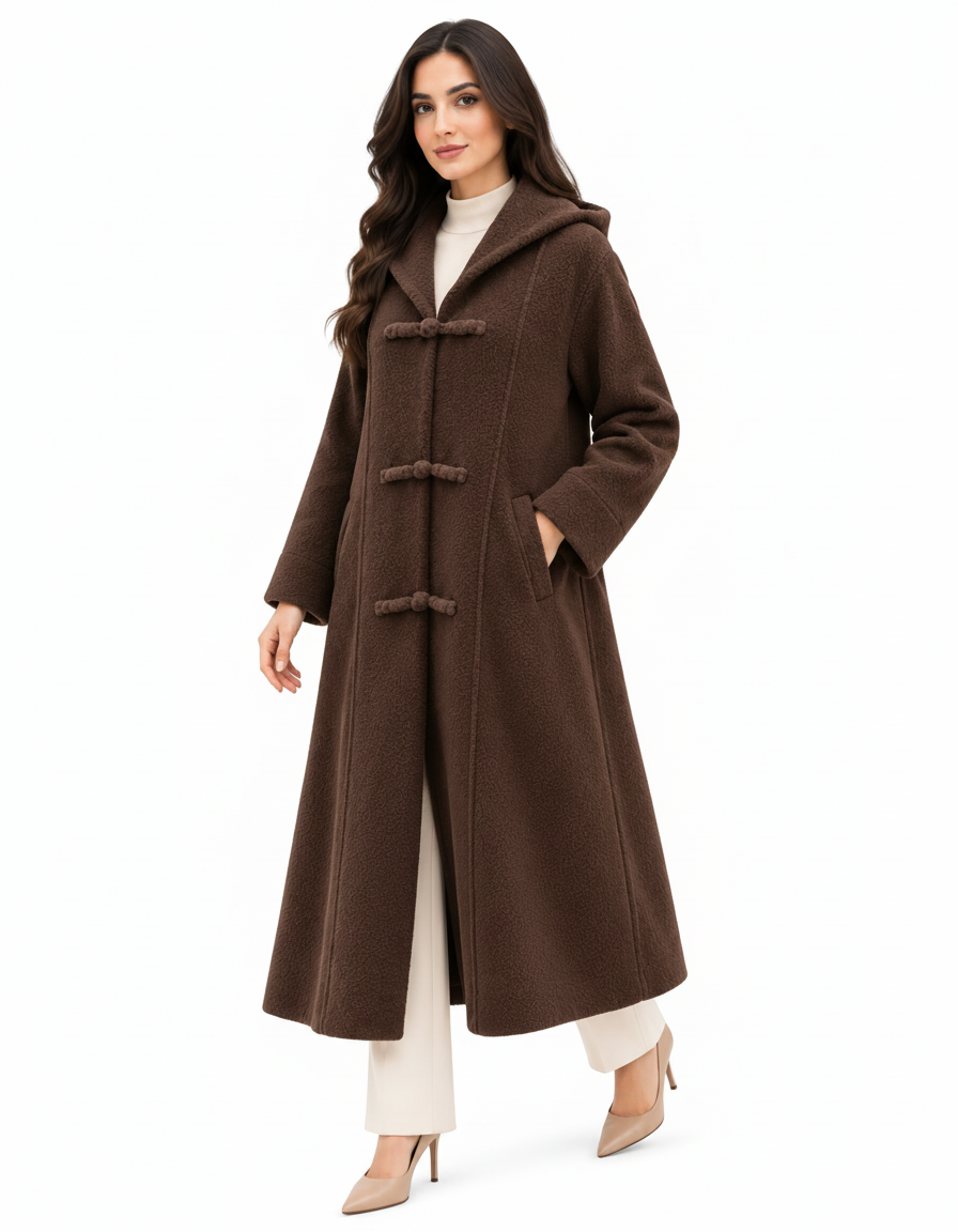 Sultana Classic Maxi Jacket – Relaxed Fit V-Neck Elora