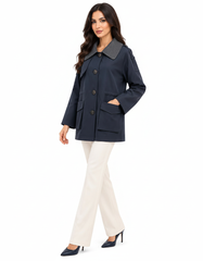 Mai Everyday Maxi Jacket – Button-Front Collared Elora