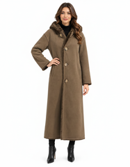 Nagham Everyday Midi Jacket – Button-Front Hooded Elora