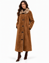 Nahed Everyday Maxi Jacket – Button-Front High Neck Elora