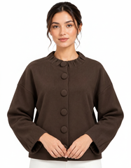 Inaam Viscose Jacket – Button-Front Long Sleeve Elora