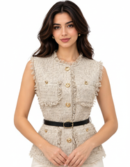 Firdaus Everyday Gilet – Button-Front Sleeveless Elora