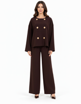 Aroub Viscose Maxi Co-ord Set – Relaxed Fit V-Neck Elora