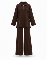 Haneen Viscose Co-ord Set – Relaxed Fit Collared Elora