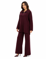 Haneen Viscose Co-ord Set – Relaxed Fit Collared Elora