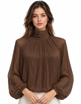 Anwar Everyday Blouse – Button-Front Long Sleeve Elora