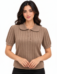 Sahab Viscose Blouse – Button-Front Collared Elora