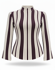 Walaa Striped Blouse – Pull-On Long Sleeve