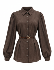 Faten Cotton Blouse – Button-Front Collared Elora