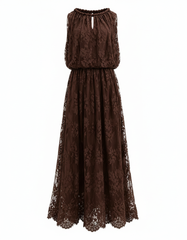 Raneen Floral Maxi Evening Dress – Pull-On Sleeveless Elora
