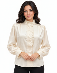 Intisar Everyday Blouse – Button-Front Long Sleeve Elora