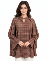 Ola Plaid Blouse – Pull-On Long Sleeve Elora