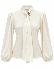 Azhar Elegant Blouse – Button-Front Long Sleeve Elora