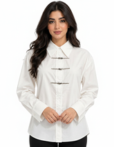 Faiza Cotton Blouse – Button-Front Collared Elora