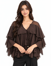 Iklil Everyday Blouse – Belted V-Neck Elora