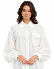 Hamida Cotton Shirt – Button-Front Collared Elora