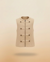 Allegra Ribbed Gilet – Button-Front Miss Grant