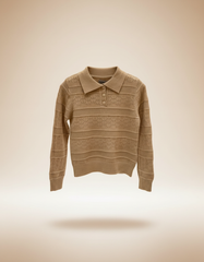 Giulia Knitwear – Button-Front Polo Neck Miss Grant