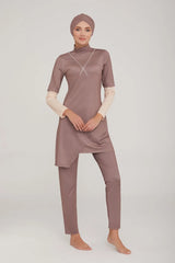 Adasea Burkini Lycra Swimsuit-4414 Voile Fashion