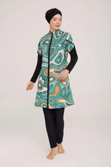 Adasea Burkini Swimsuit-1324 Voile Fashion