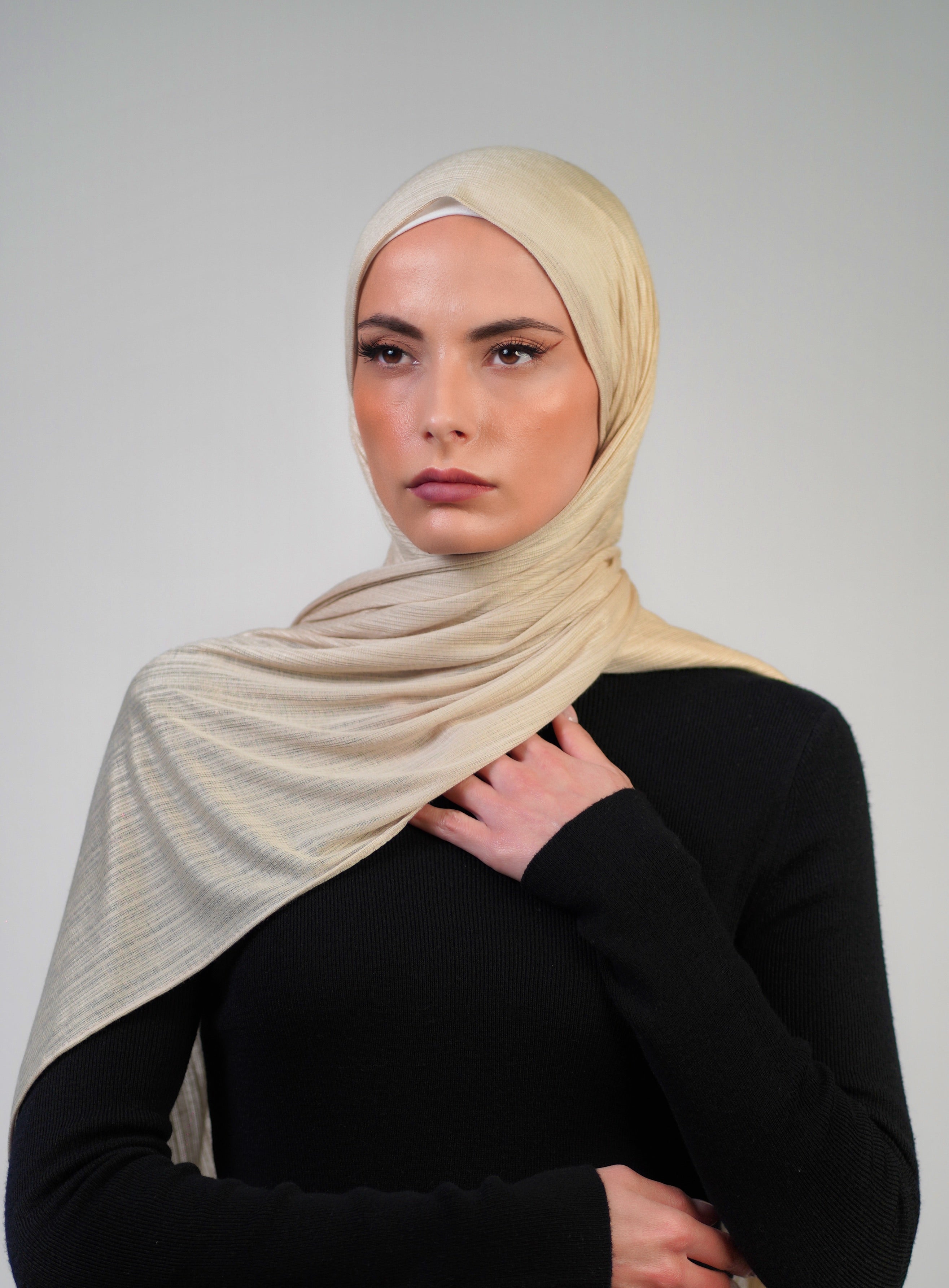 Striped Double Stretch  Voile