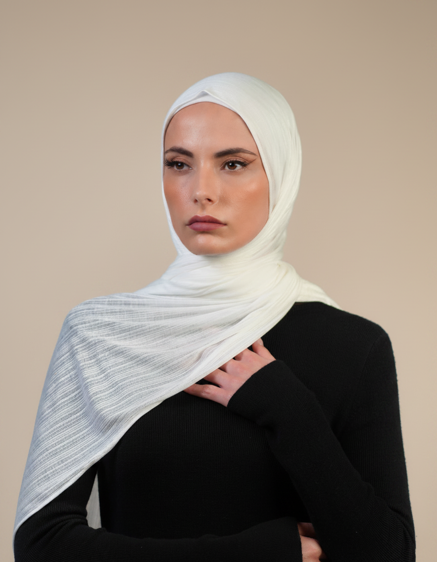 Striped Double Stretch  Voile