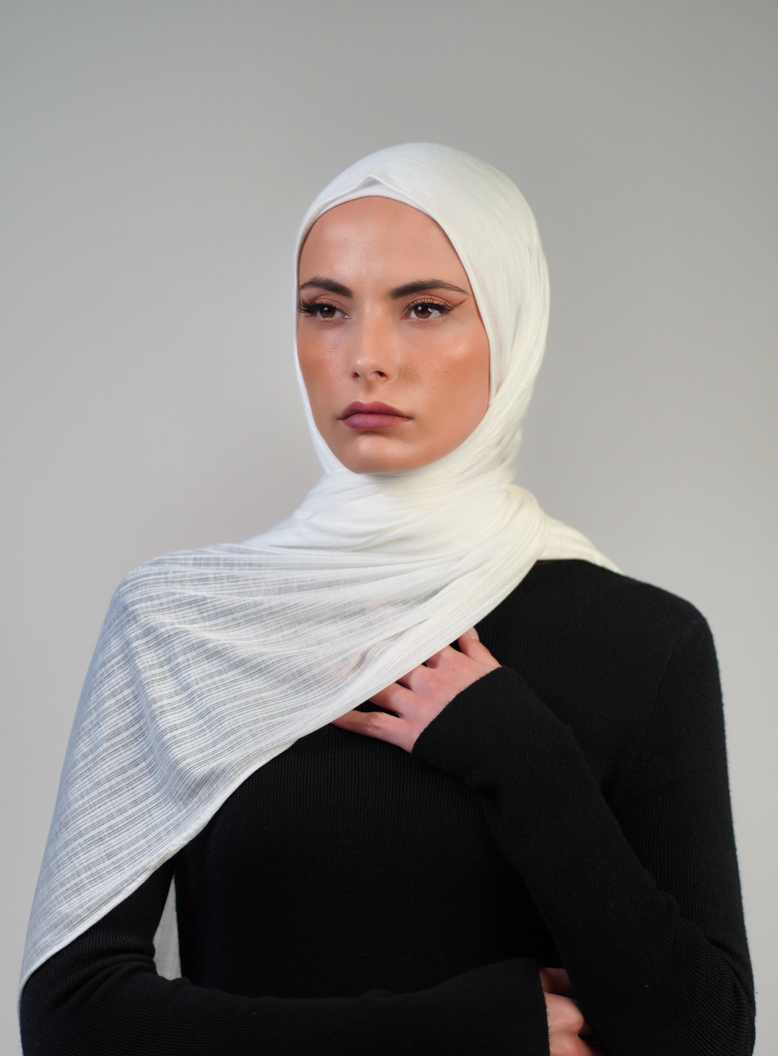 Striped Double Stretch  Voile