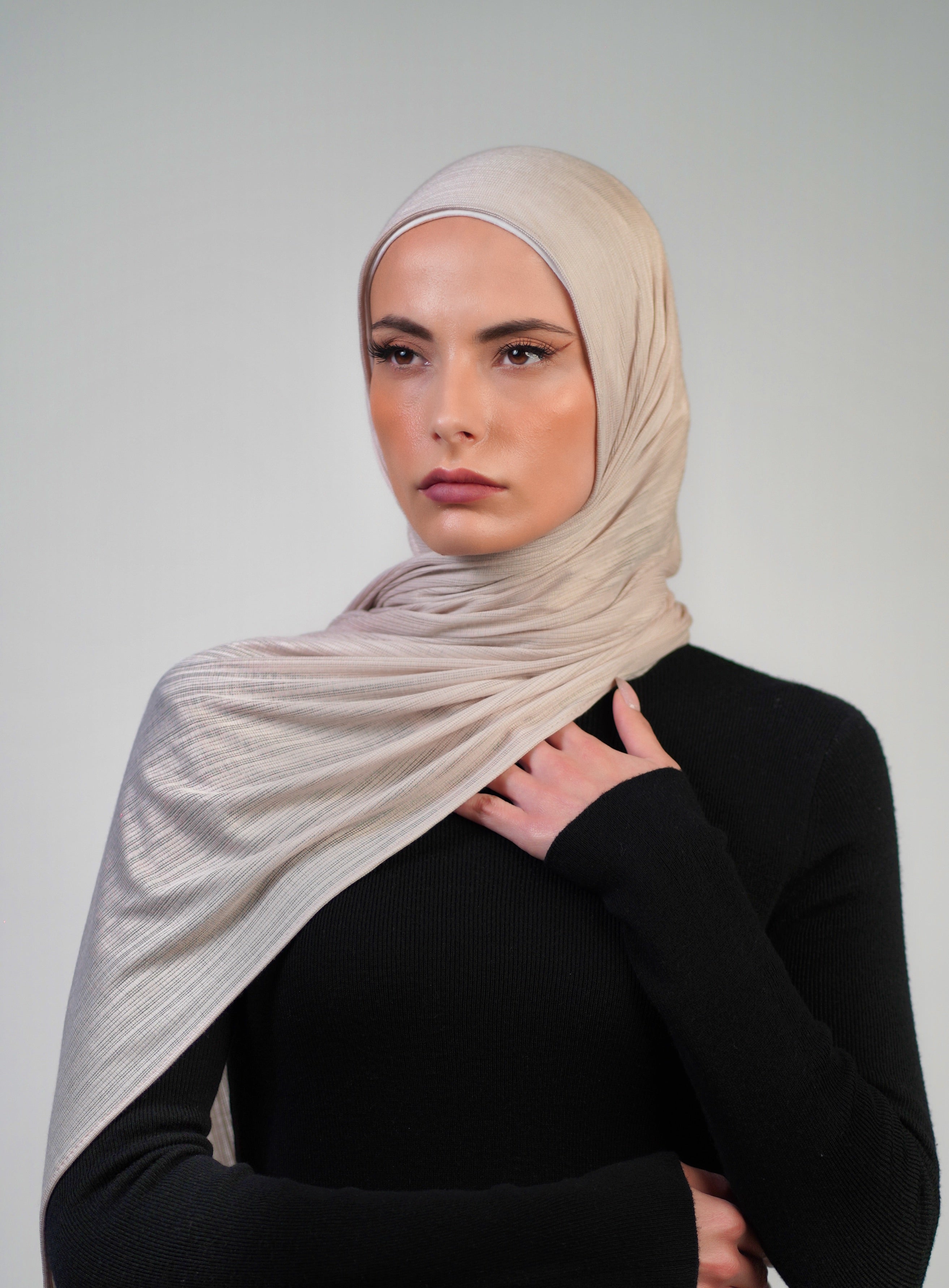 Striped Double Stretch  Voile