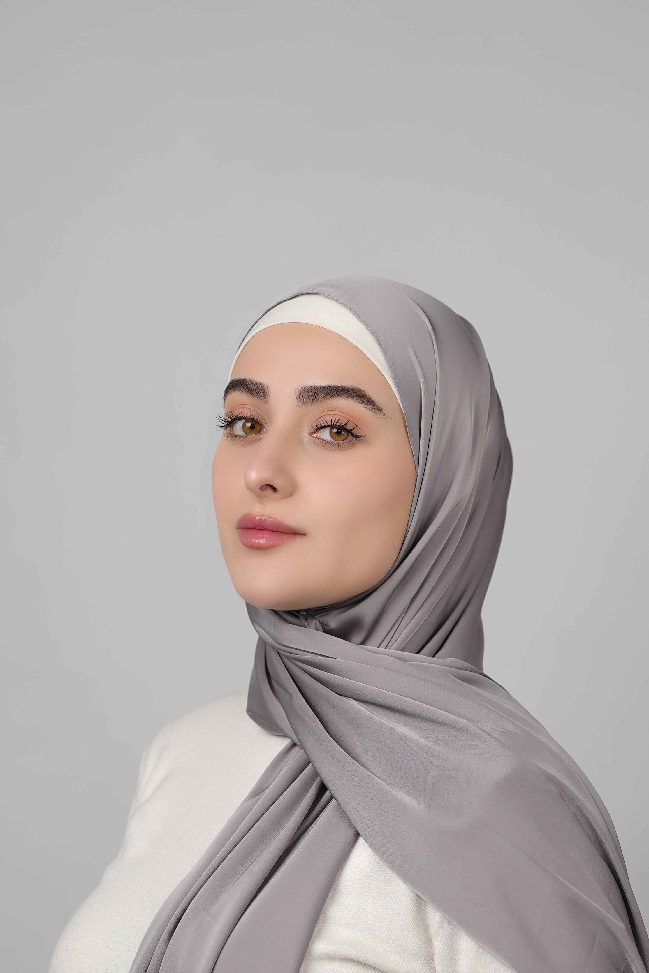 Plain Satin Hijab  Voile