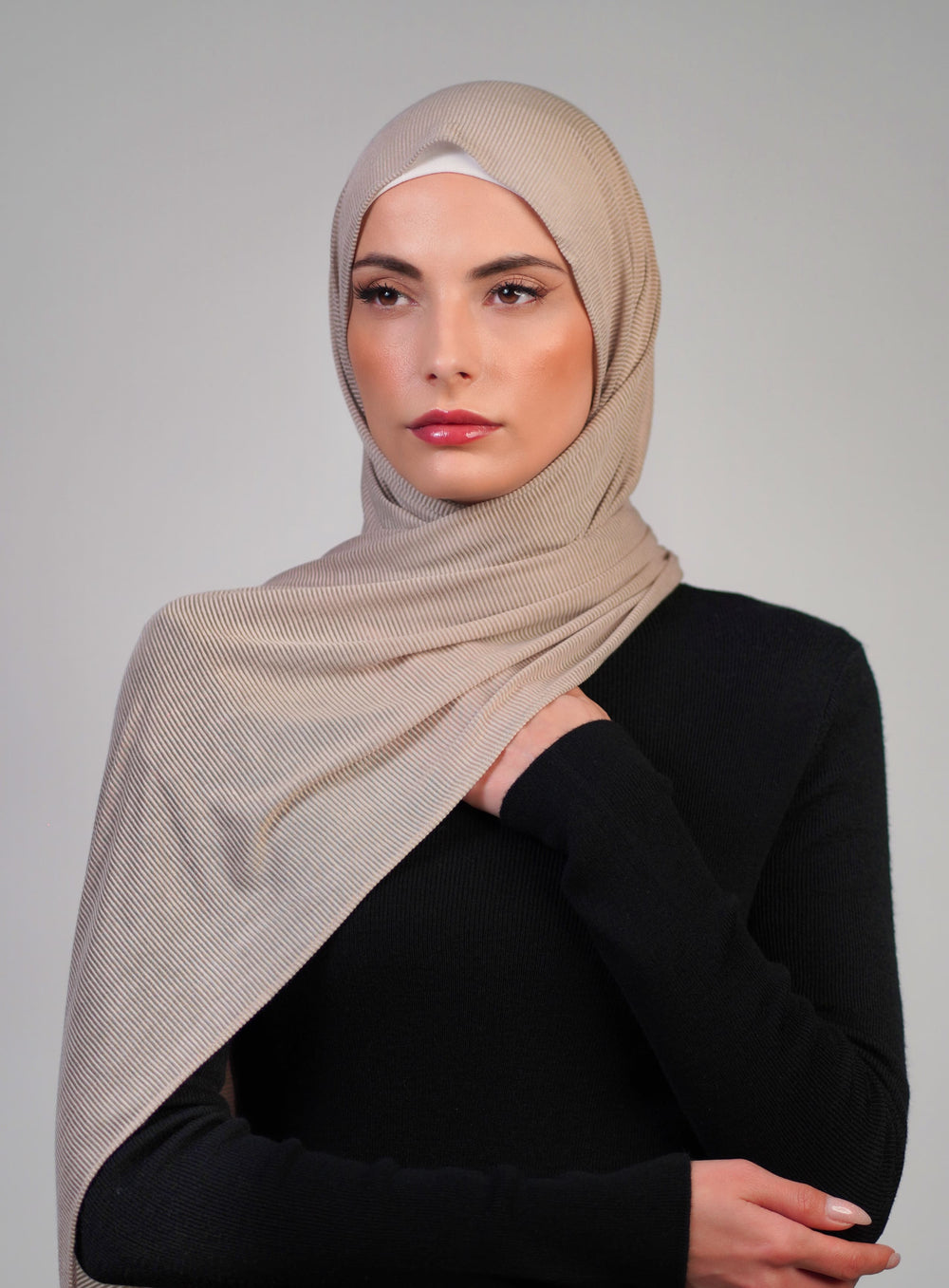 Striped Stretch Cotton  Voile