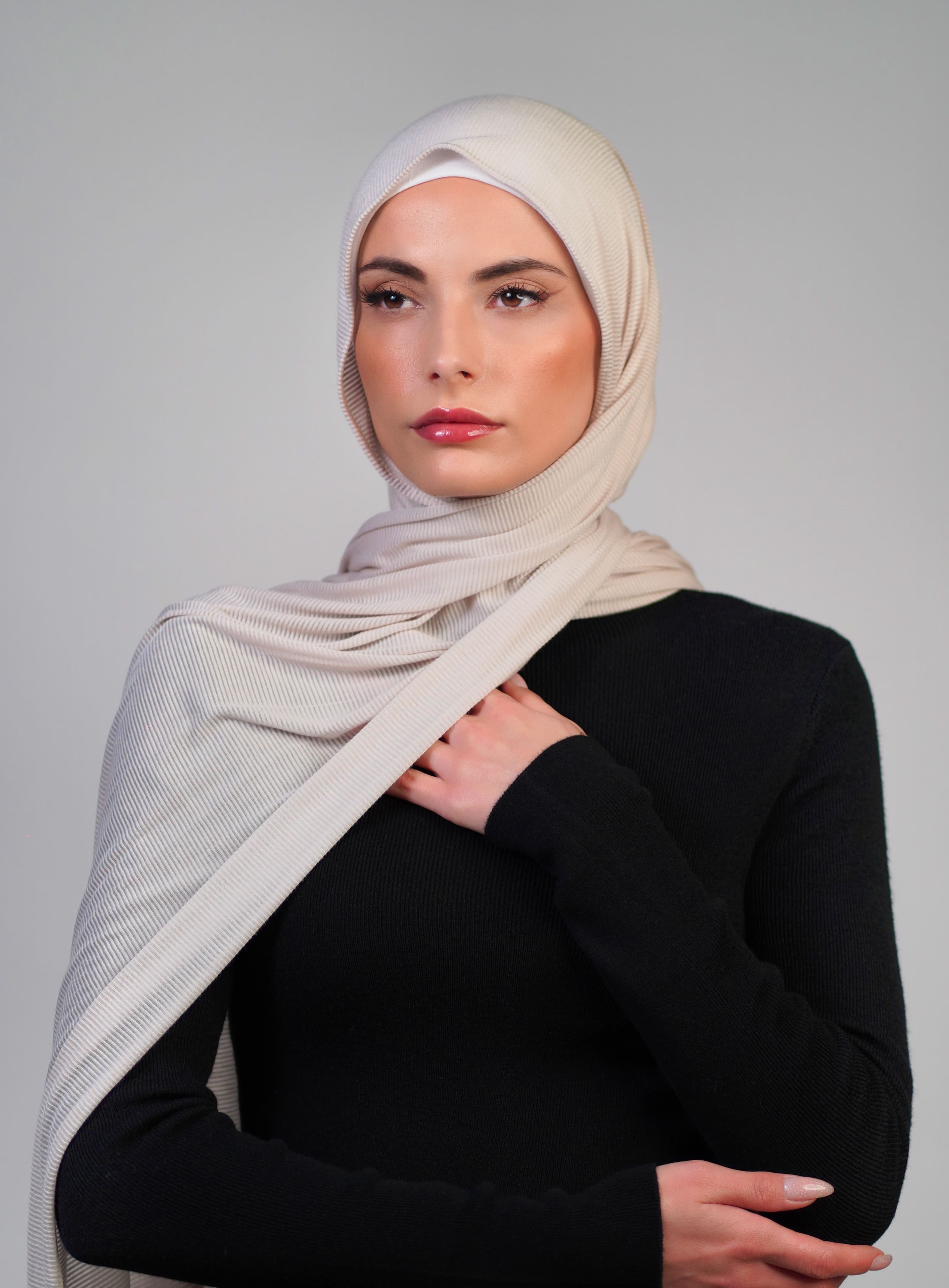 Striped Stretch Cotton  Voile