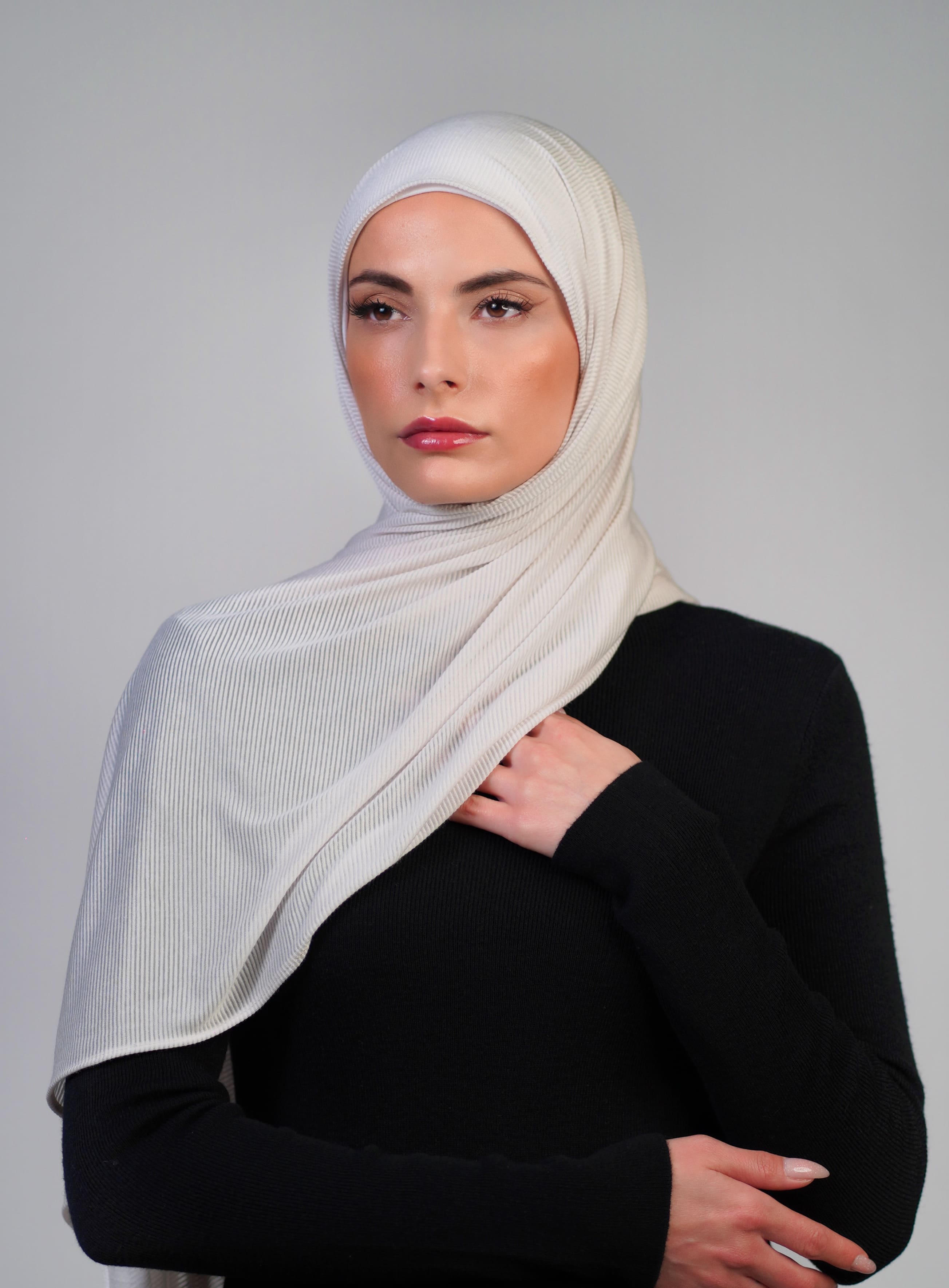 Striped Stretch Cotton  Voile