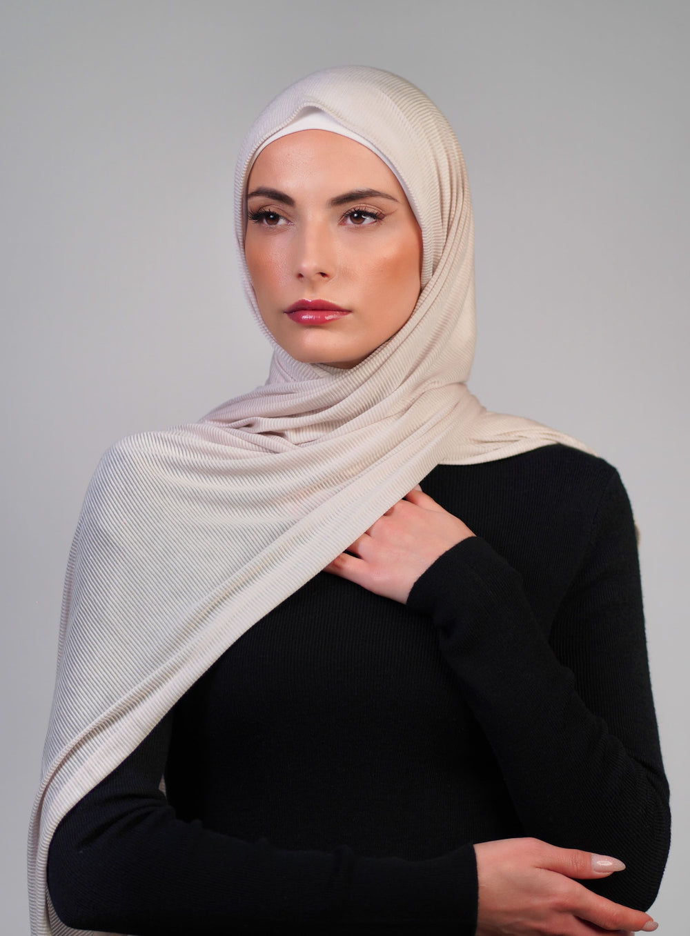 Striped Stretch Cotton  Voile