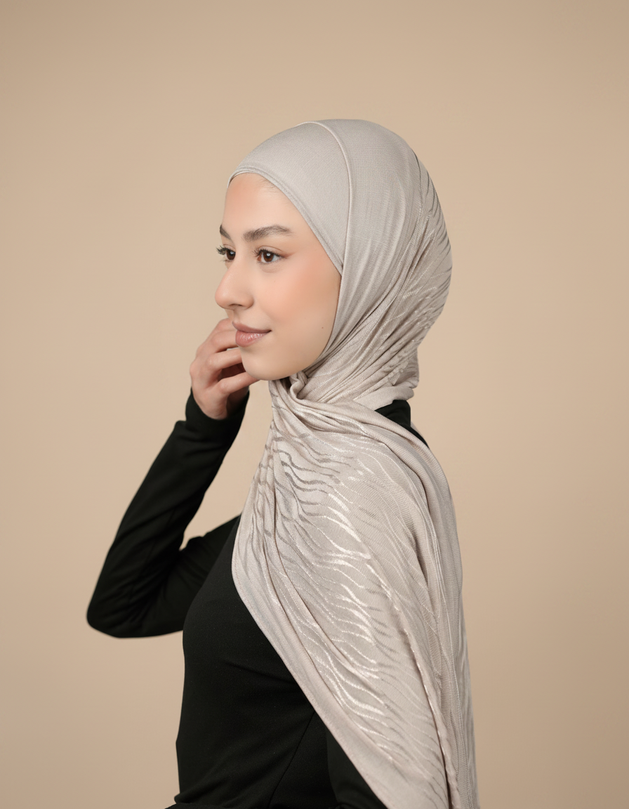 Double Pattern Cotton Hijab  Voile