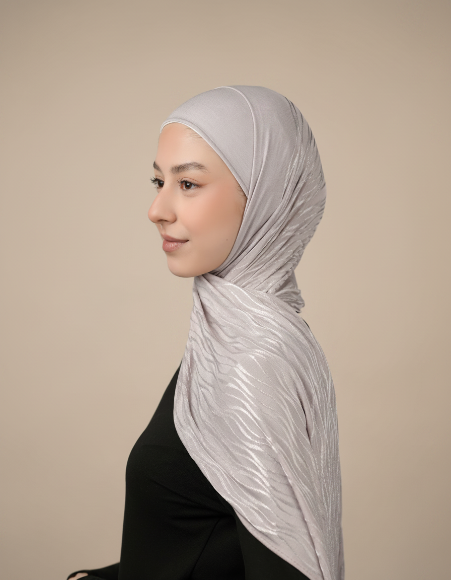 Double Pattern Cotton Hijab  Voile